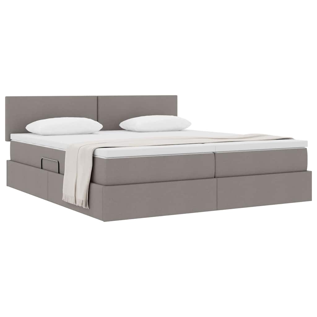 Krevet s od storage Sivo-smeđa 180 x 200 cm Lažna koža
