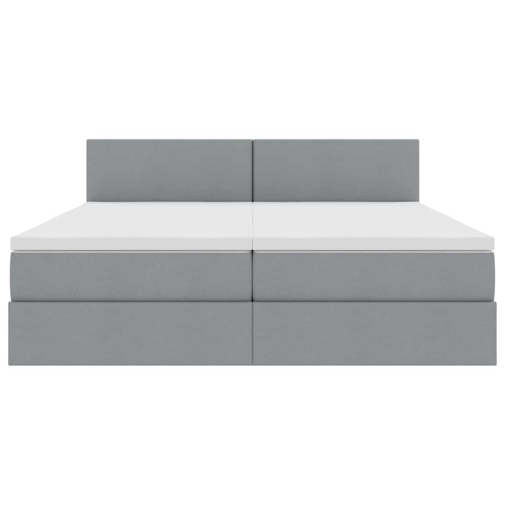 Krevet s od storage Svijetlo siva 200 x 200 cm Lažna koža