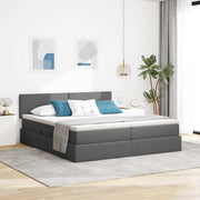 Krevet s od storage Tamno siva 200 x 200 cm Lažna koža