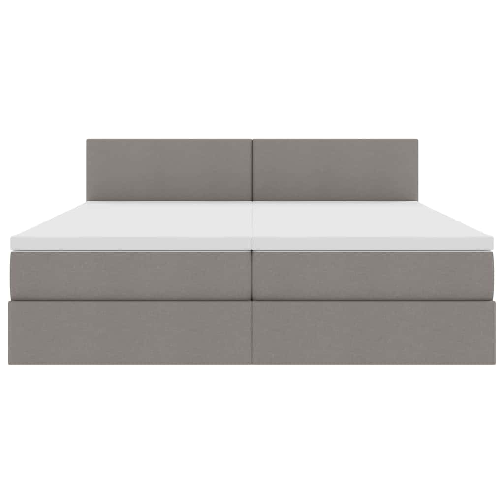 Krevet s od storage Sivo-smeđa 200 x 200 cm Lažna koža