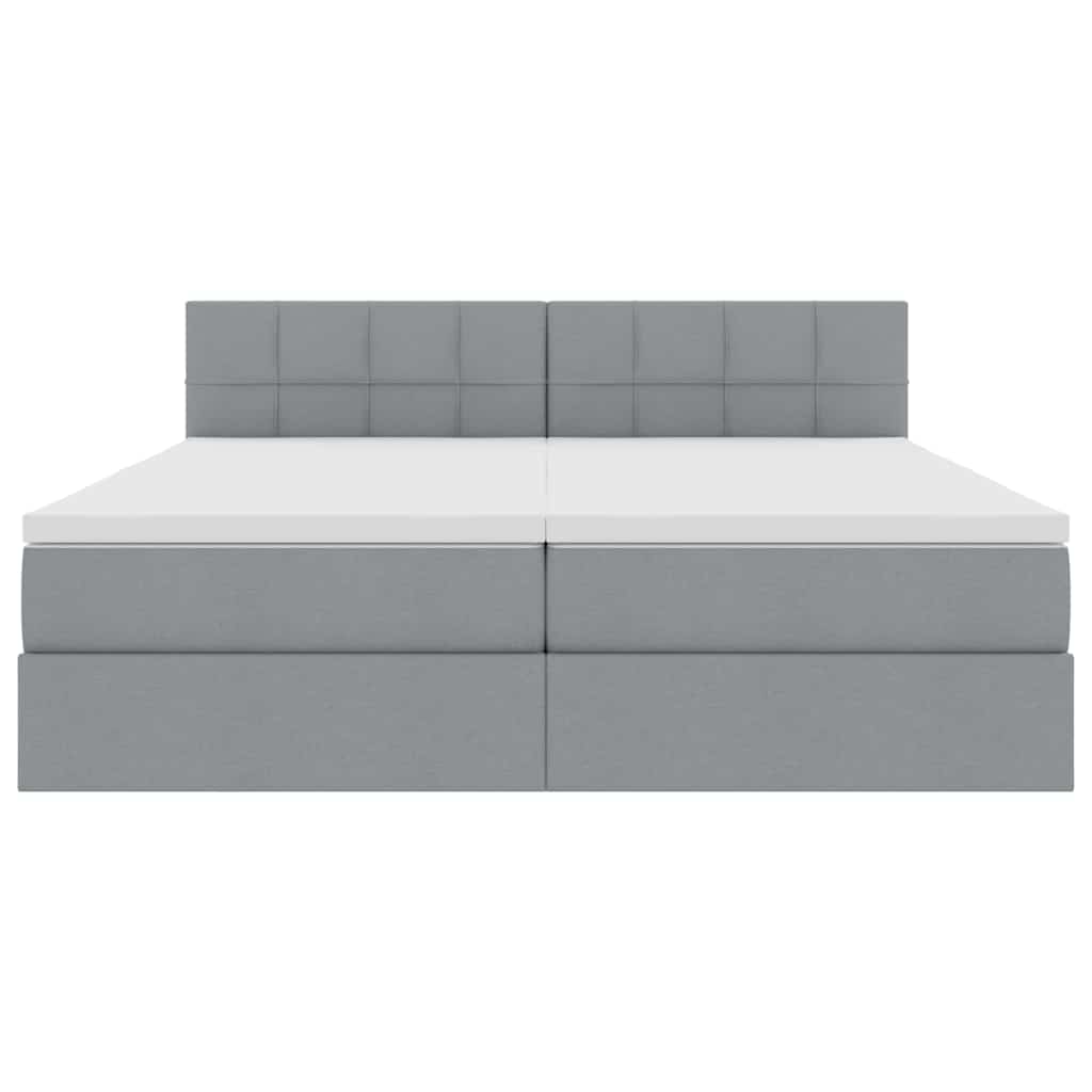 Krevet s od storage Svijetlo siva 180 x 200 cm Lažna koža