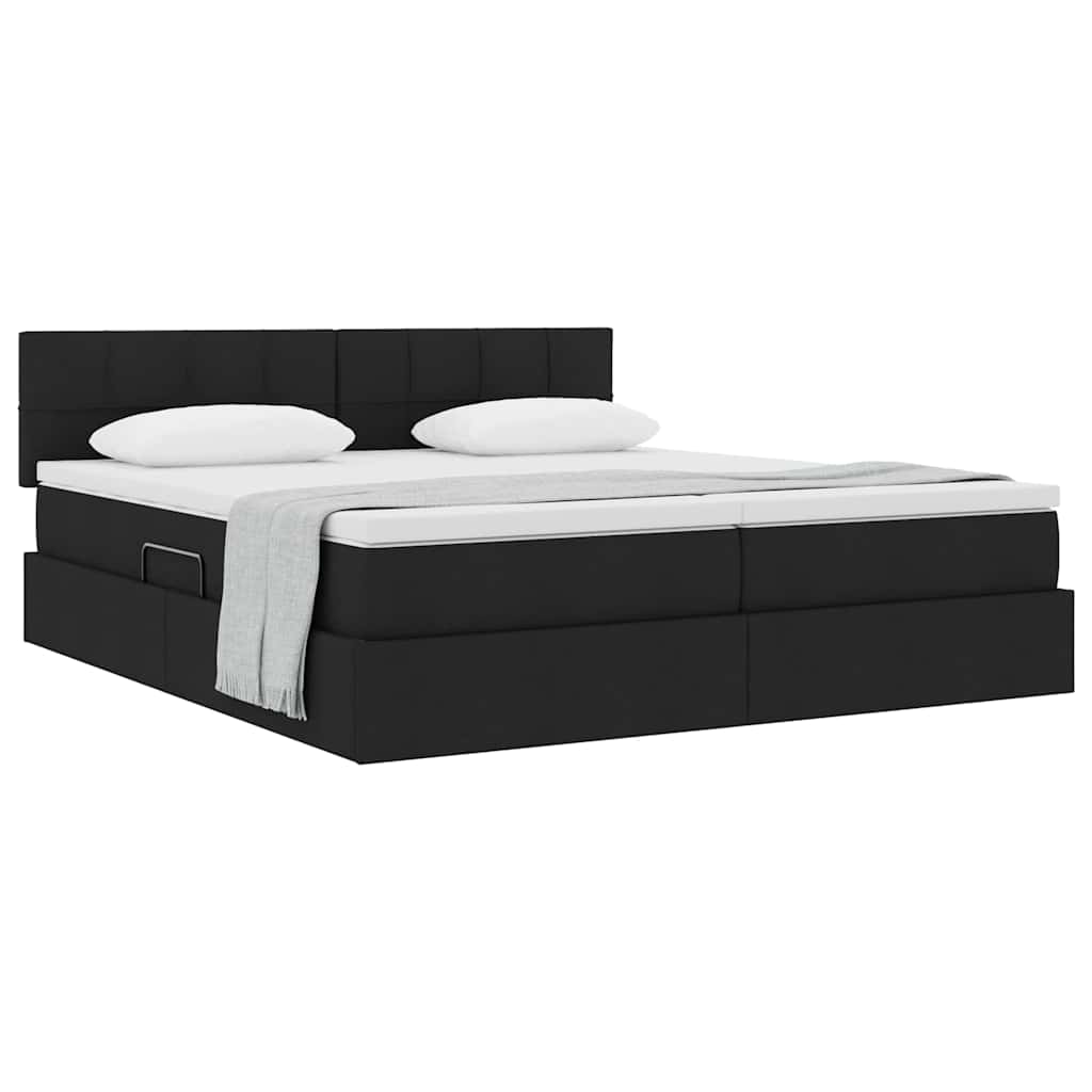 Krevet s od storage s madracem Crna 180 x 200 cm Lažna koža