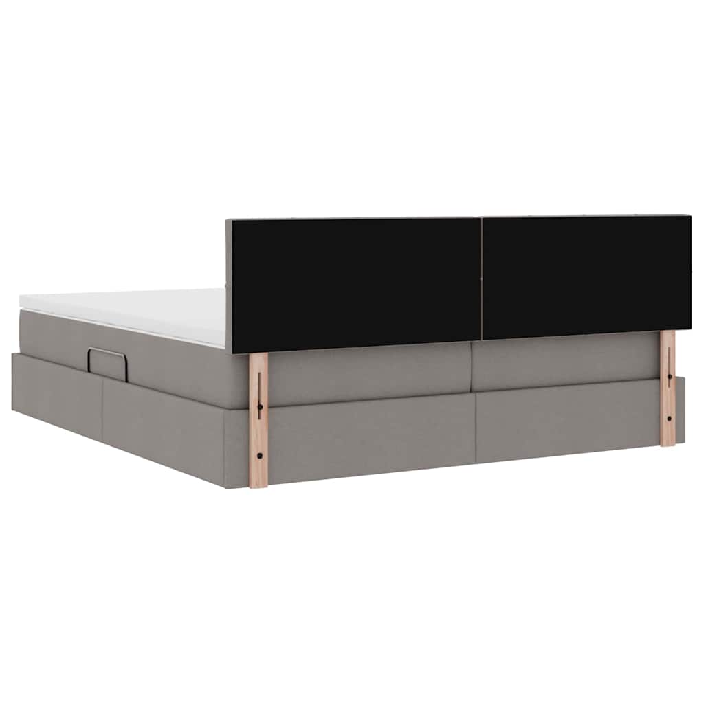 Krevet s od storage Sivo-smeđa 180 x 200 cm Lažna koža