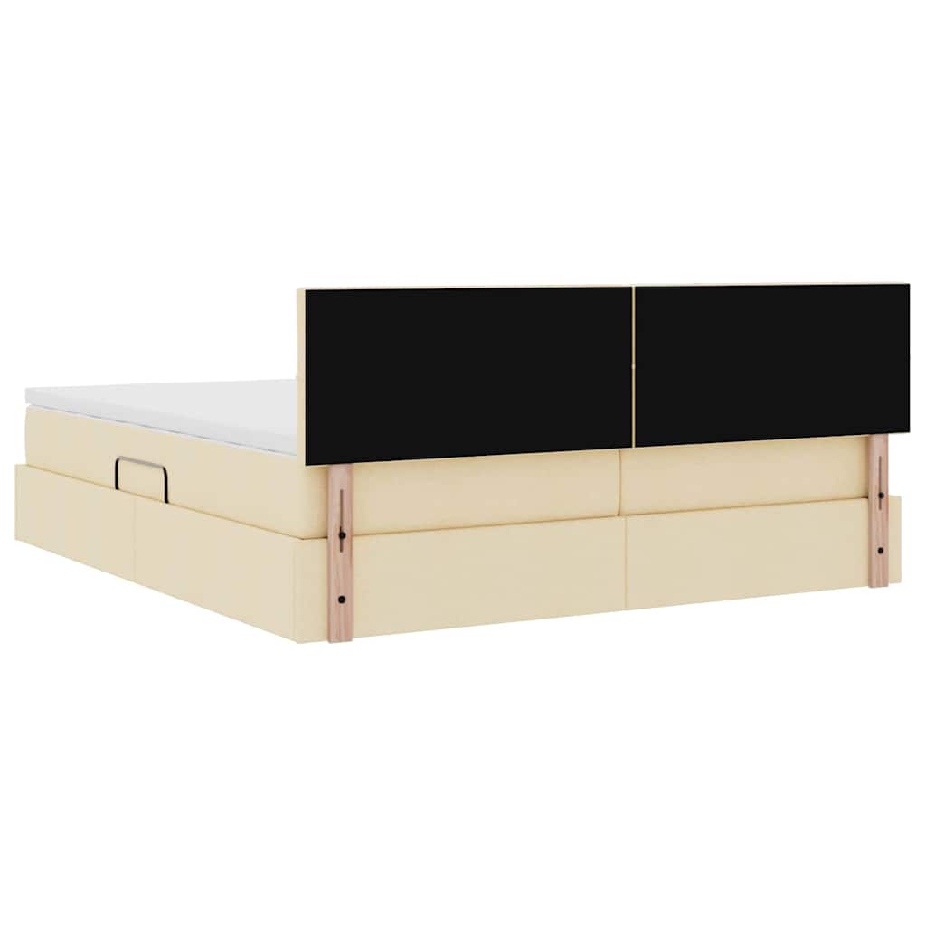 Krevet s od storage s madracem Krema 180 x 200 cm Lažna koža