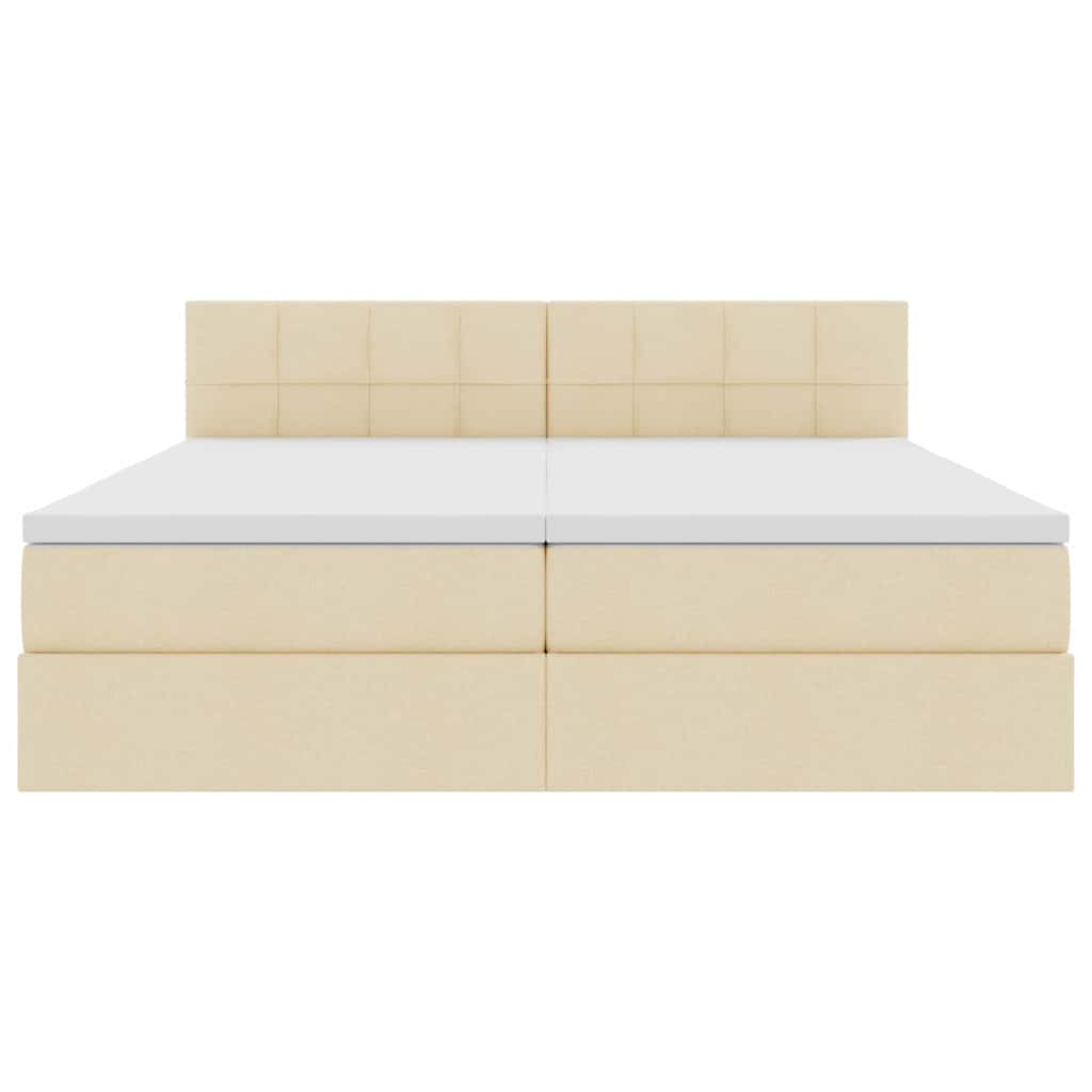 Krevet s od storage s madracem Krema 180 x 200 cm Lažna koža