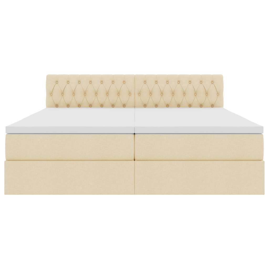 Krevet s od storage s madracem Krema 180 x 200 cm Lažna koža