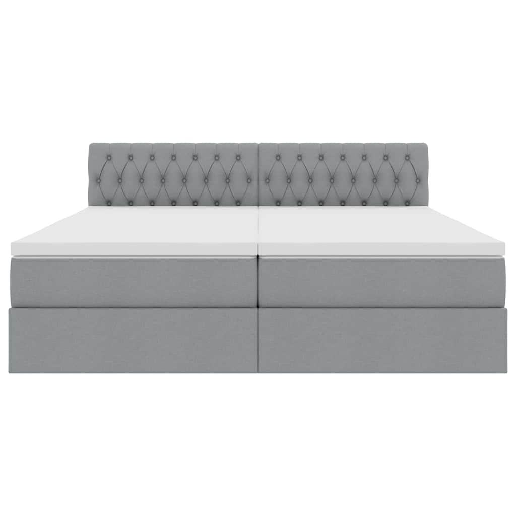 Krevet s od storage Svijetlo siva 200 x 200 cm Lažna koža