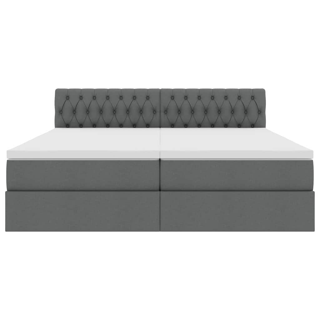 Krevet s od storage Tamno siva 200 x 200 cm Lažna koža