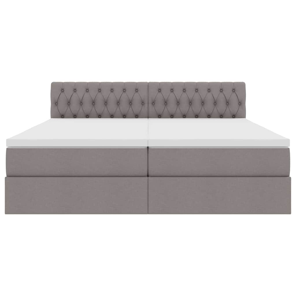 Krevet s od storage Sivo-smeđa 200 x 200 cm Lažna koža