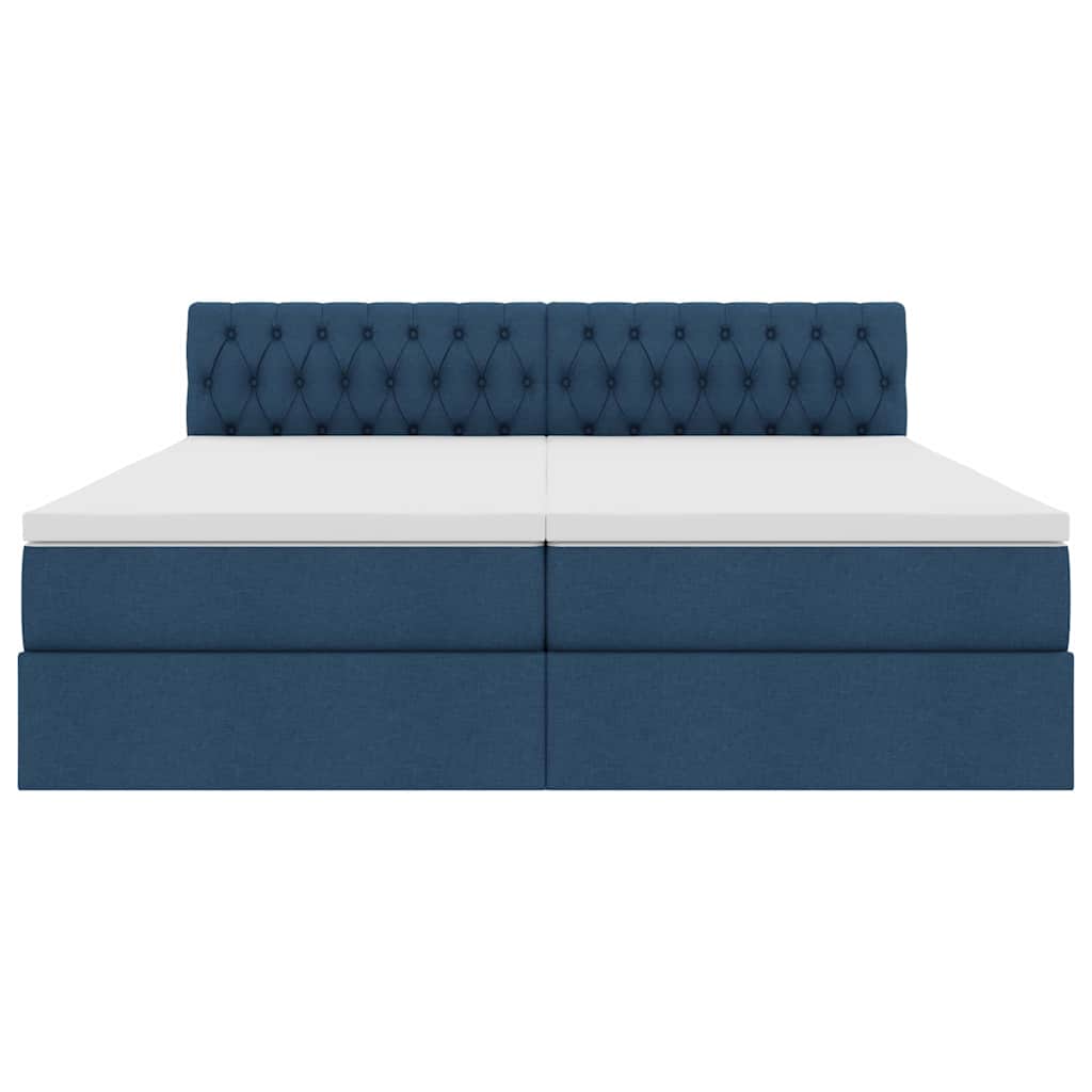Krevet s od storage s madracem Plava 200 x 200 cm Lažna koža