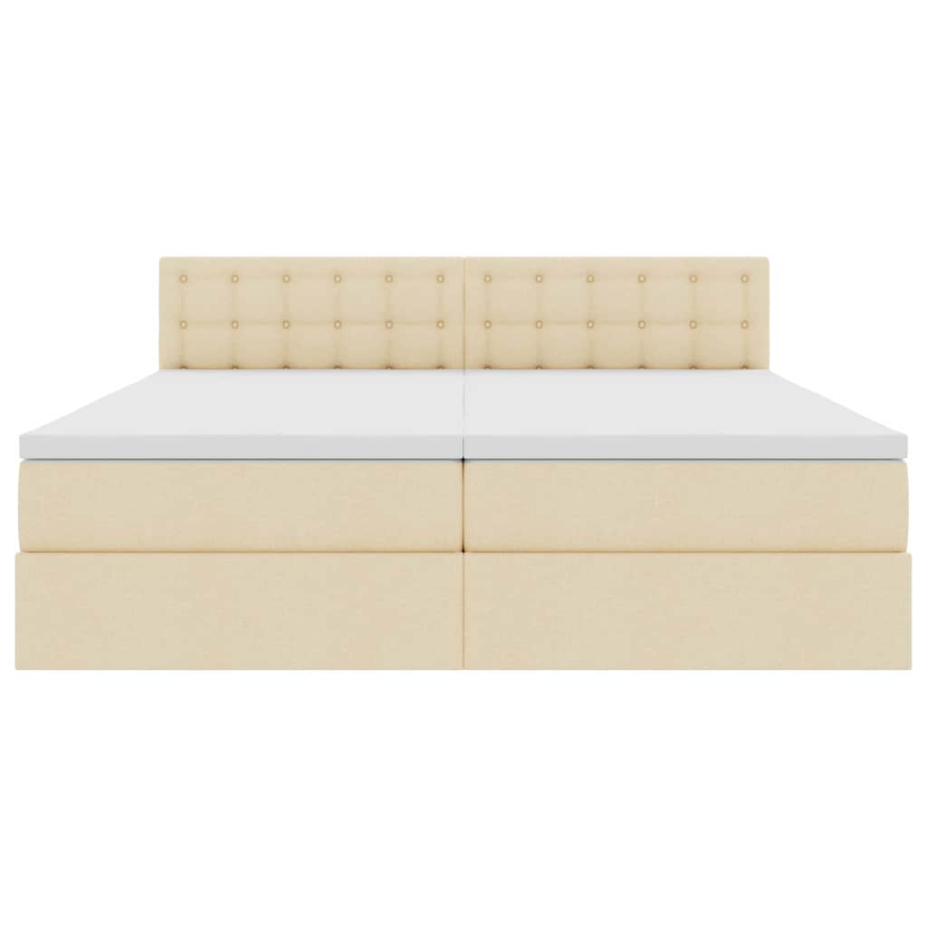Krevet s od storage s madracem Krema 180 x 200 cm Lažna koža