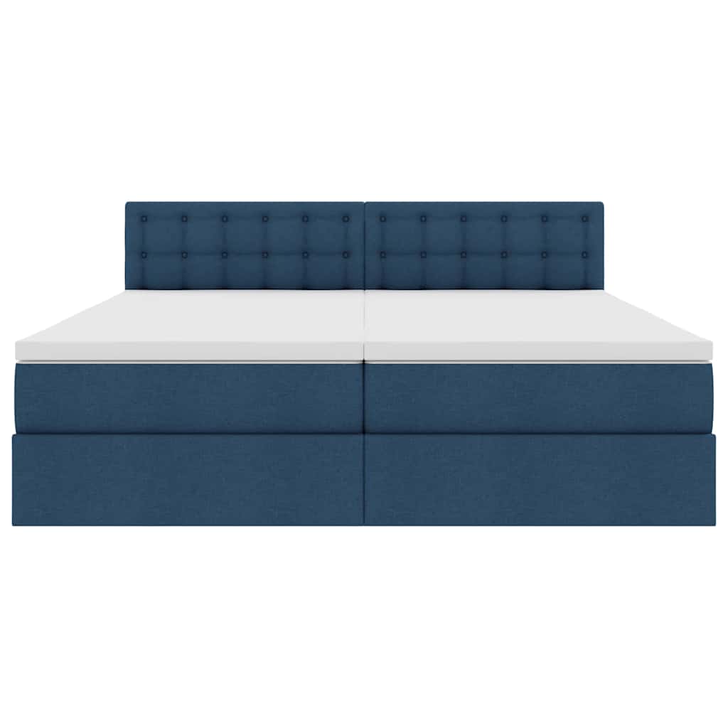 Krevet s od storage s madracem Plava 200 x 200 cm Lažna koža
