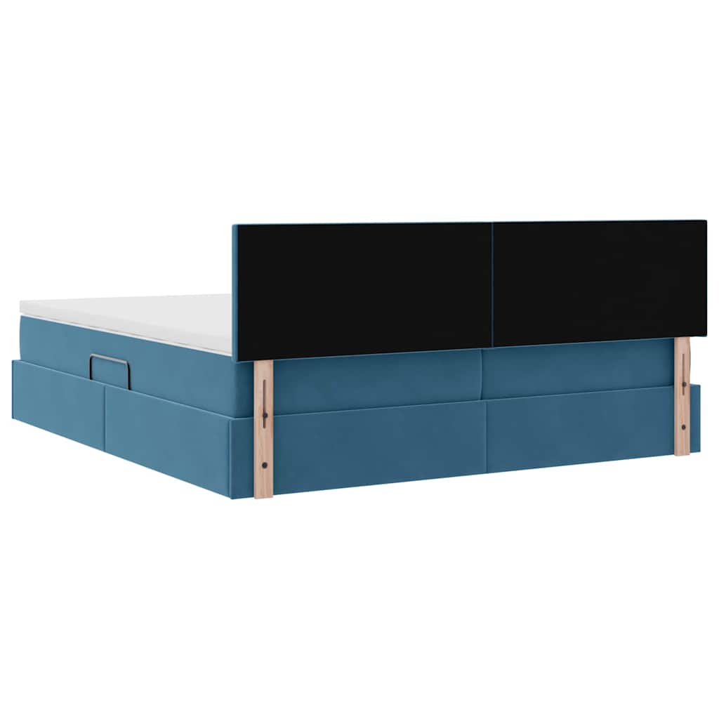 Krevet s od storage s madracem Tamno plava 90 x 200 cm