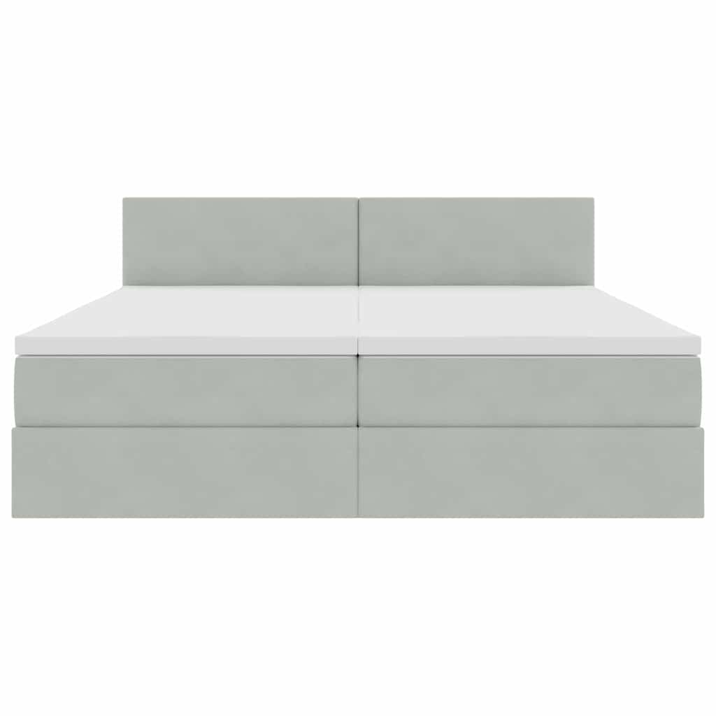 Krevet s od storage s madracem Svijetlo siva 100 x 200 cm