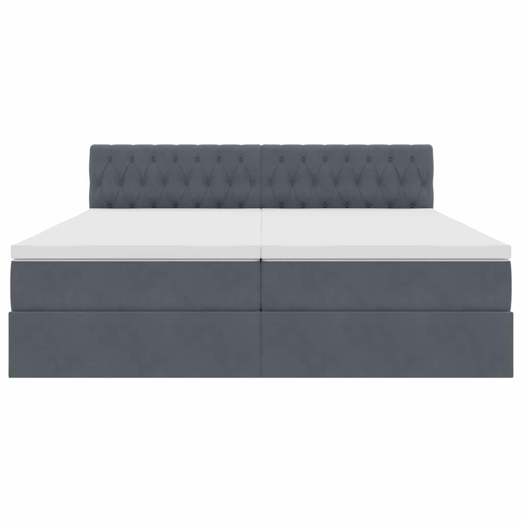 Krevet s od storage s madracem Tamno siva 90 x 200 cm