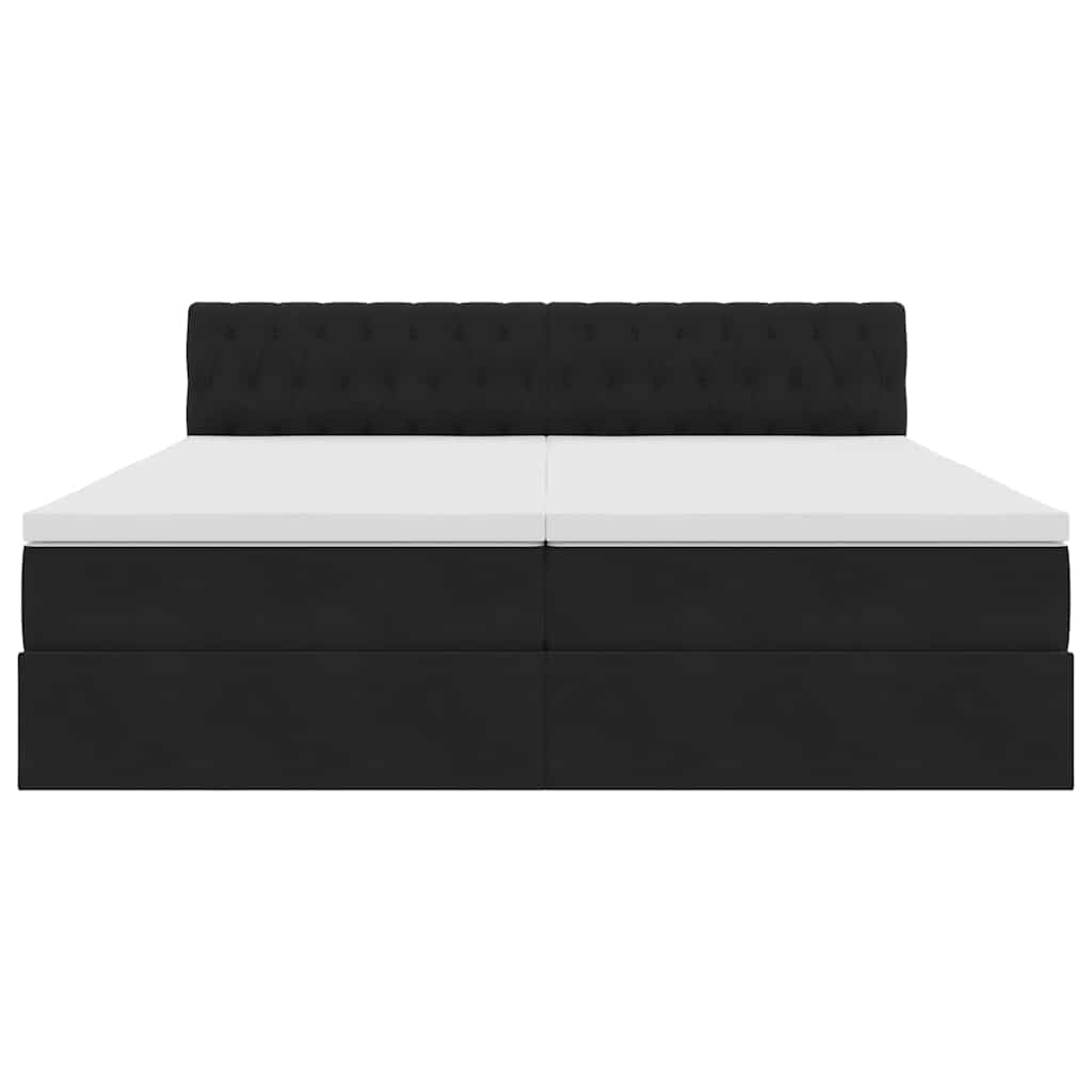 Krevet s od storage s madracem s uzglavljem Crna 100 x 200 cm
