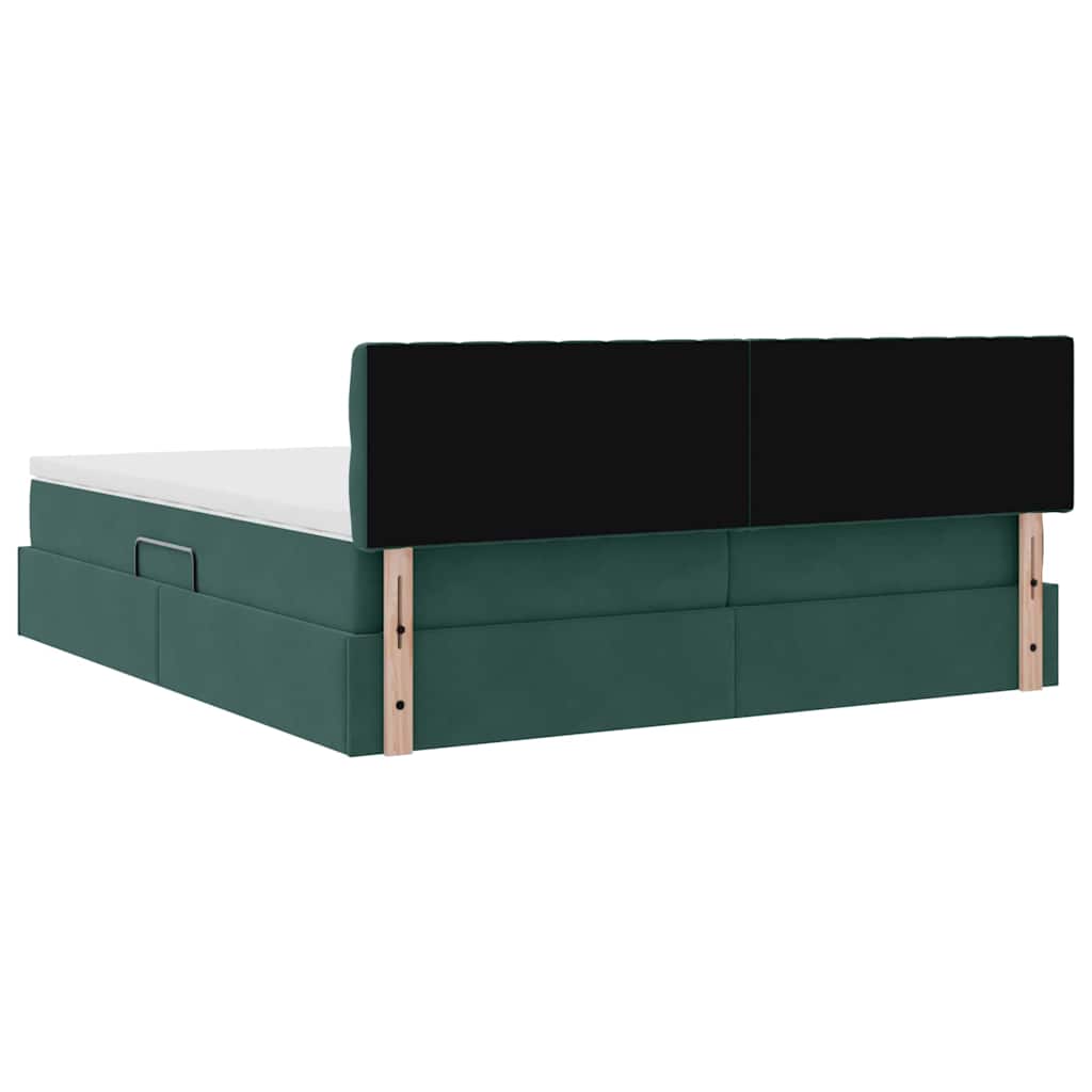 Krevet s od storage s madracem Tamnozelena 100 x 200 cm