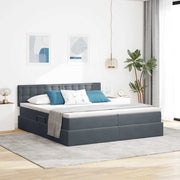 Krevet s od storage 2 kom. Tamno siva 180 x 200 cm Velvet