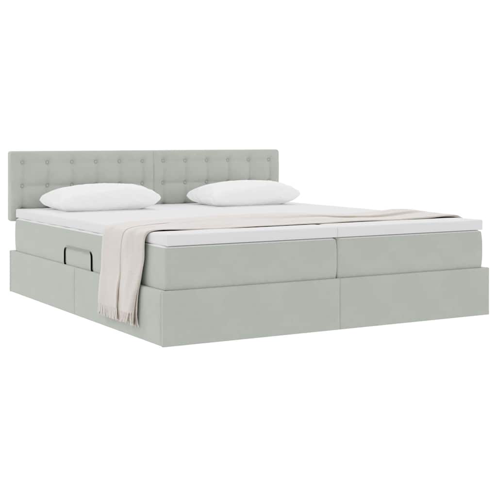Krevet s od storage s madracem Svijetlo siva 100 x 200 cm