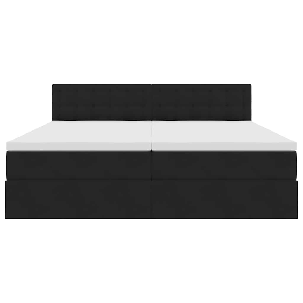 Krevet s od storage s madracem s uzglavljem Crna 100 x 200 cm