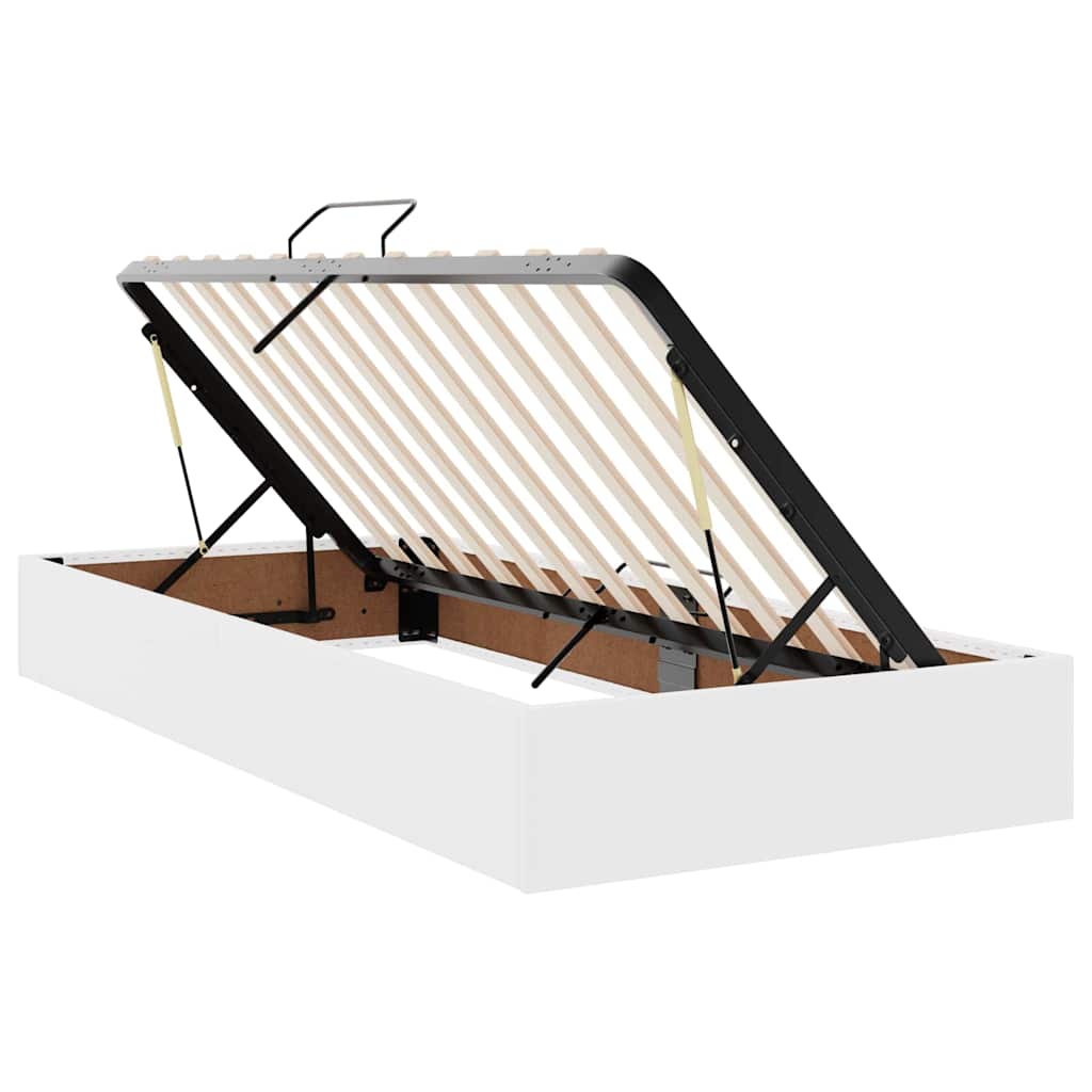 Krevet s prostorom za pohranu s LED-om Čista bijela 90 x 190 cm