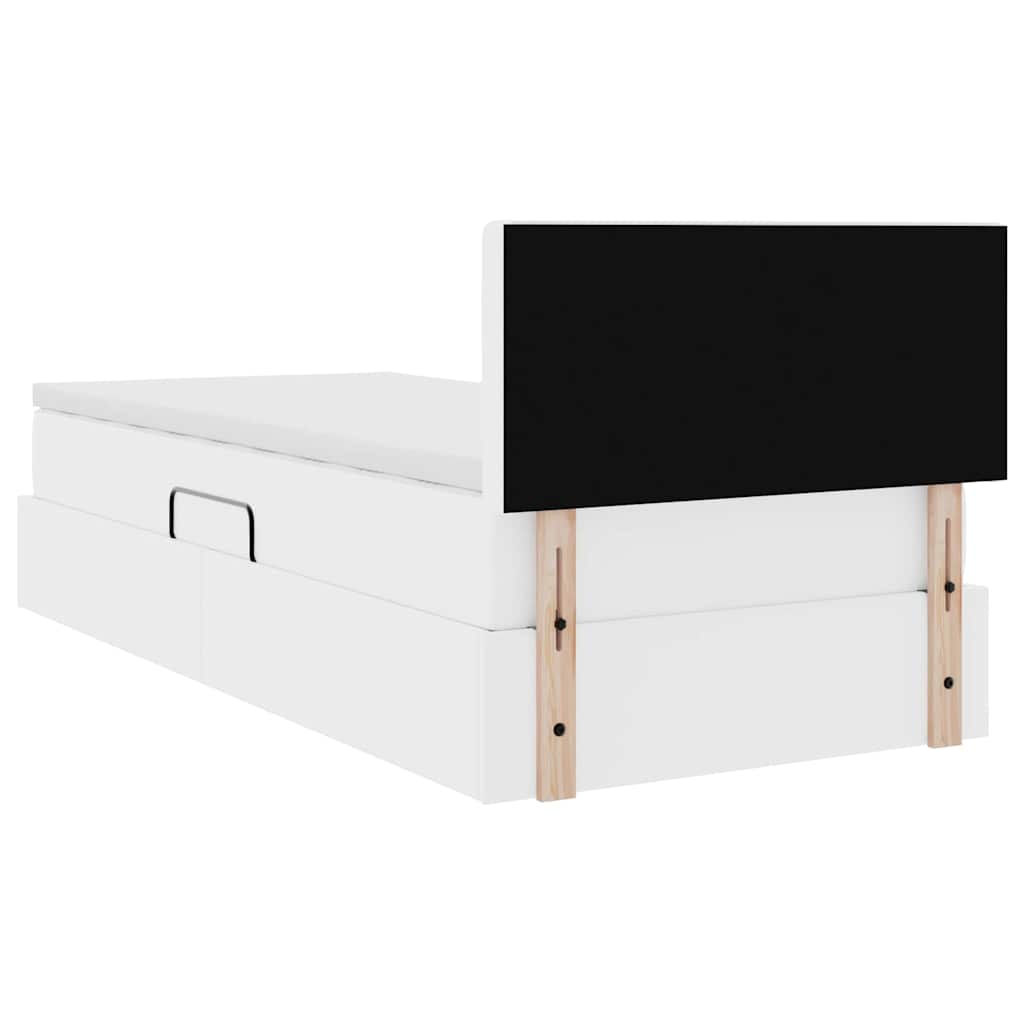 Krevet s prostorom za pohranu s LED-om Čista bijela 90 x 190 cm
