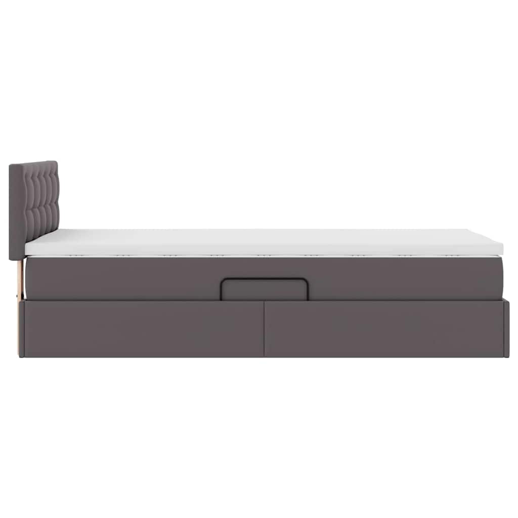 Krevet s prostorom za pohranu s LED-om Siva 90 x 200 cm