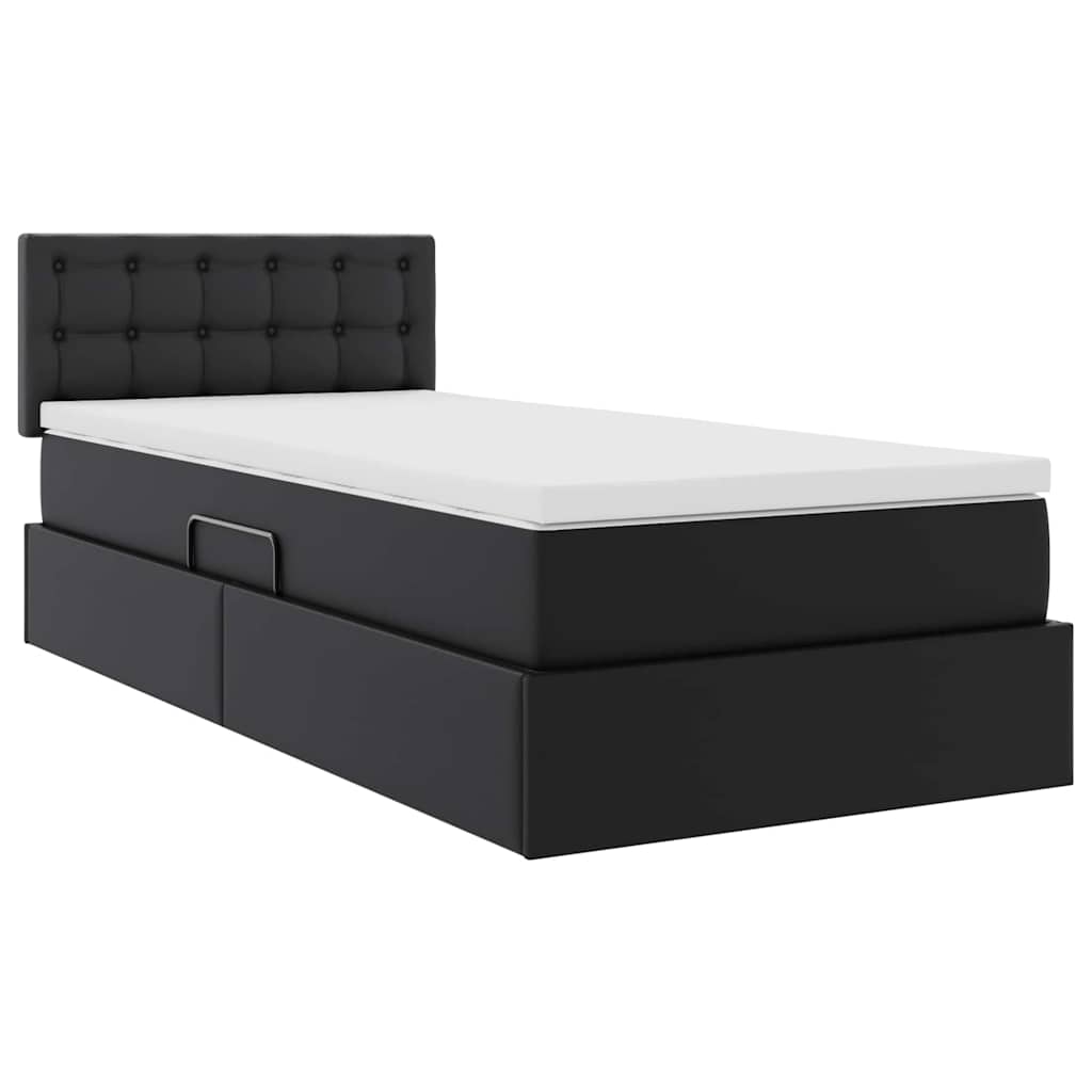 Krevet s prostorom za pohranu s LED-om Crna 100 x 200 cm