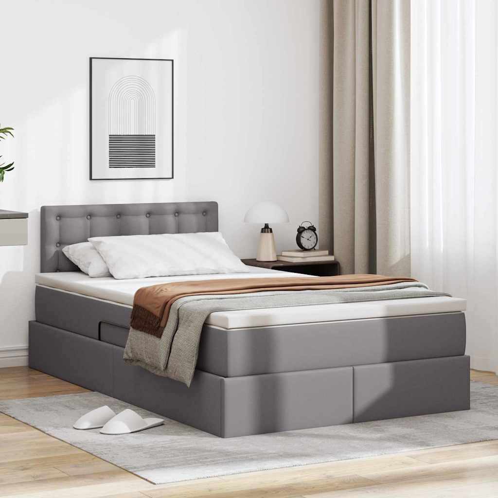 Krevet s prostorom za pohranu s LED-om Siva 120 x 190 cm