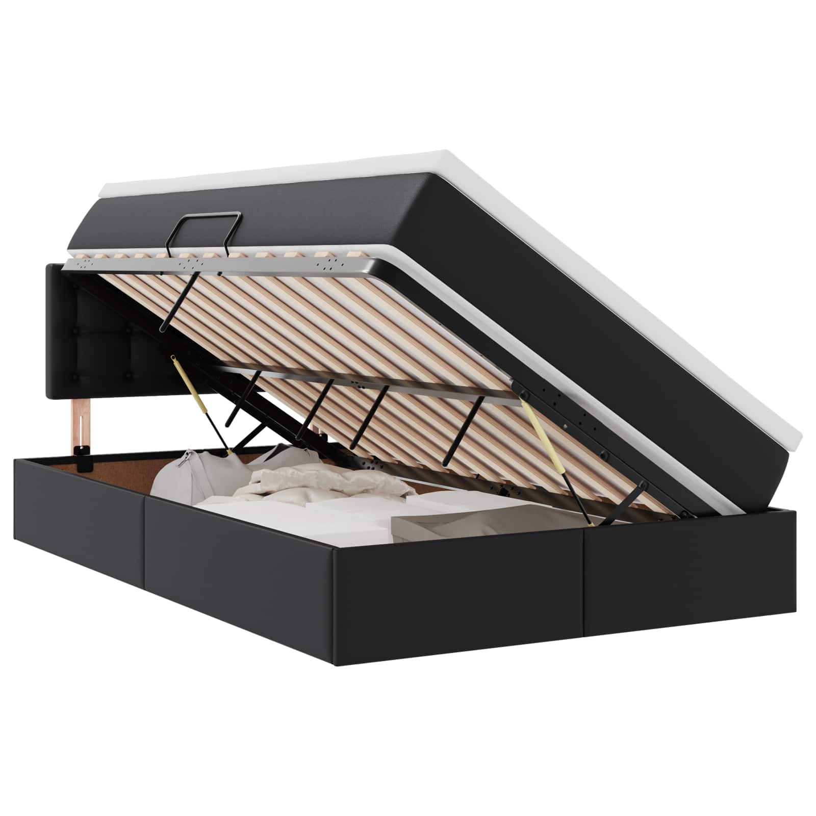 Krevet s prostorom za pohranu s LED-om Crna 120 x 200 cm