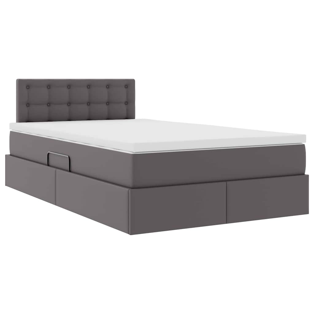 Krevet s prostorom za pohranu s LED-om Siva 120 x 200 cm