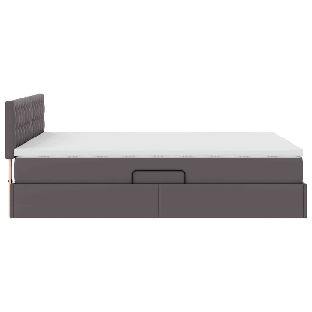 Krevet s prostorom za pohranu s LED-om Siva 140 x 190 cm
