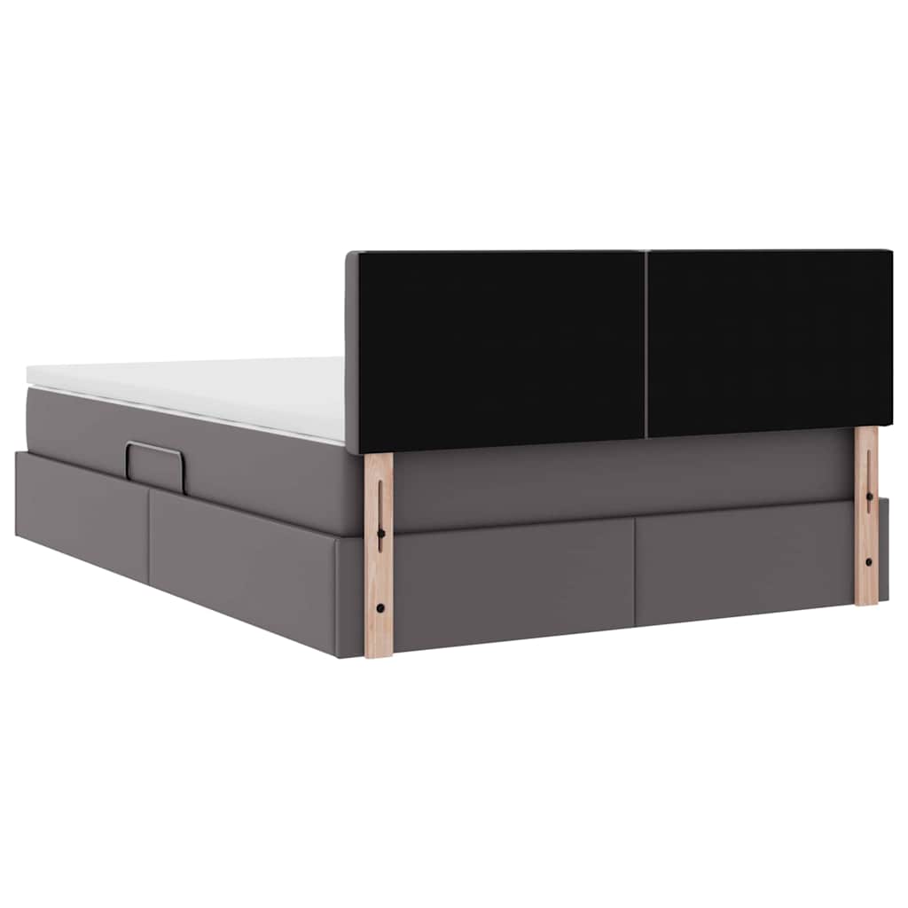 Krevet s prostorom za pohranu s LED-om Siva 140 x 200 cm
