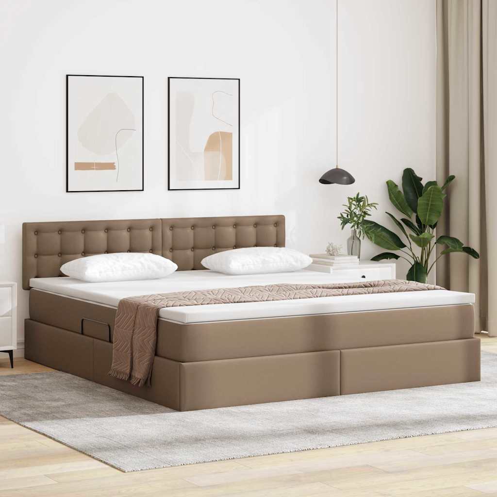 Krevet s prostorom za pohranu s LED-om Kapućino 160 x 200 cm