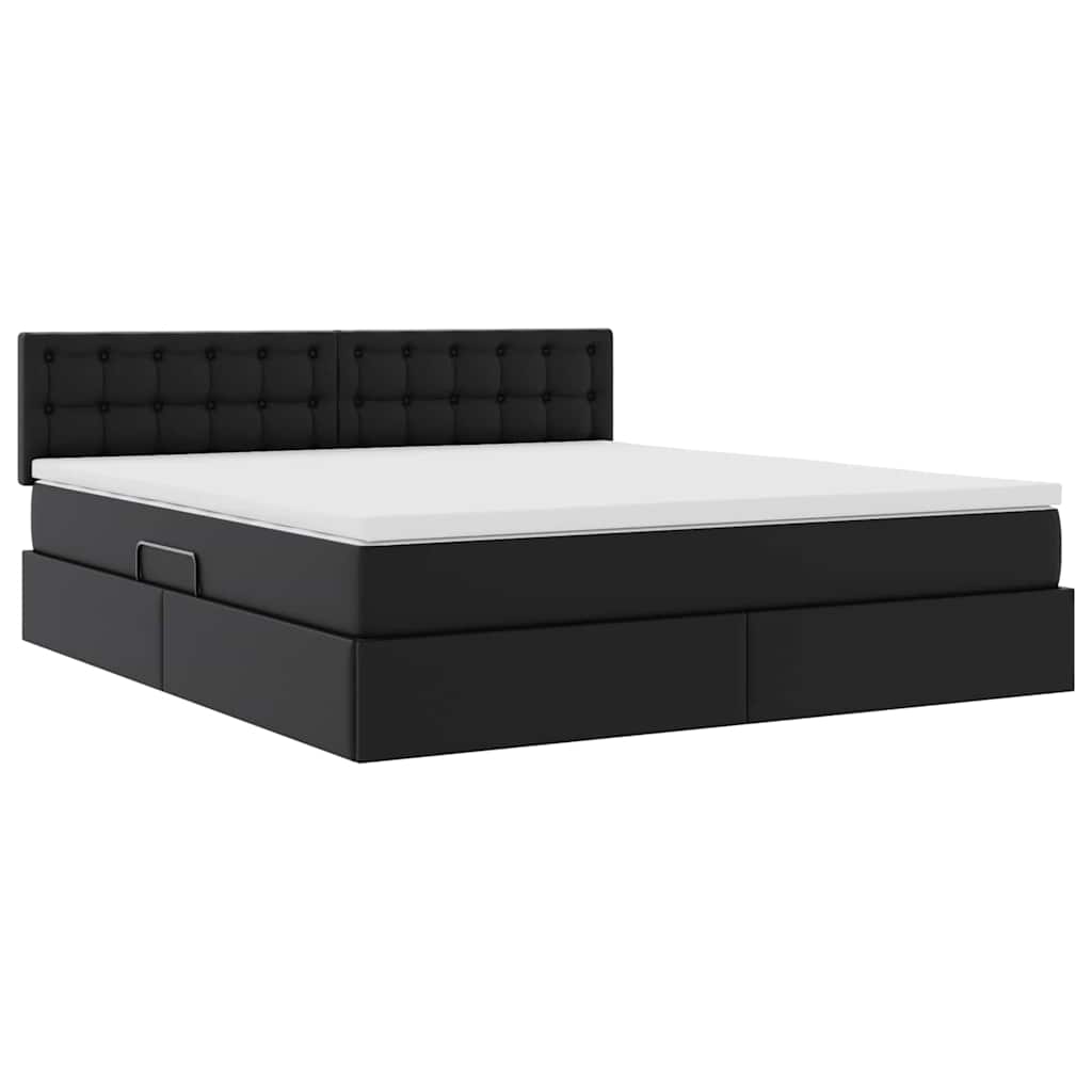 Krevet s prostorom za pohranu s LED-om Crna 180 x 200 cm