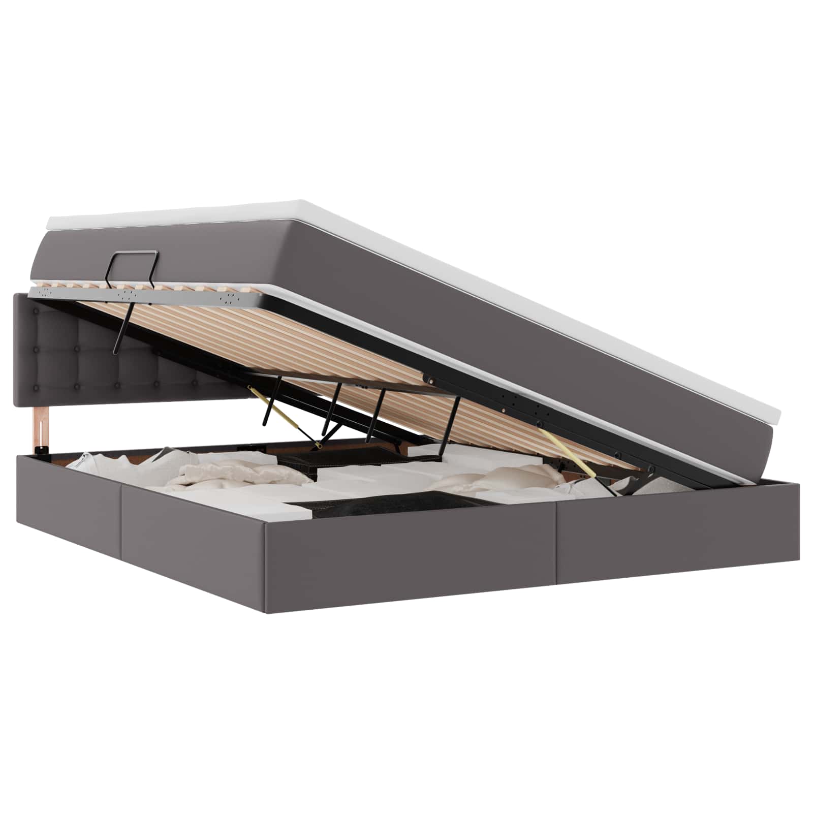 Krevet s prostorom za pohranu s LED-om Siva 180 x 200 cm