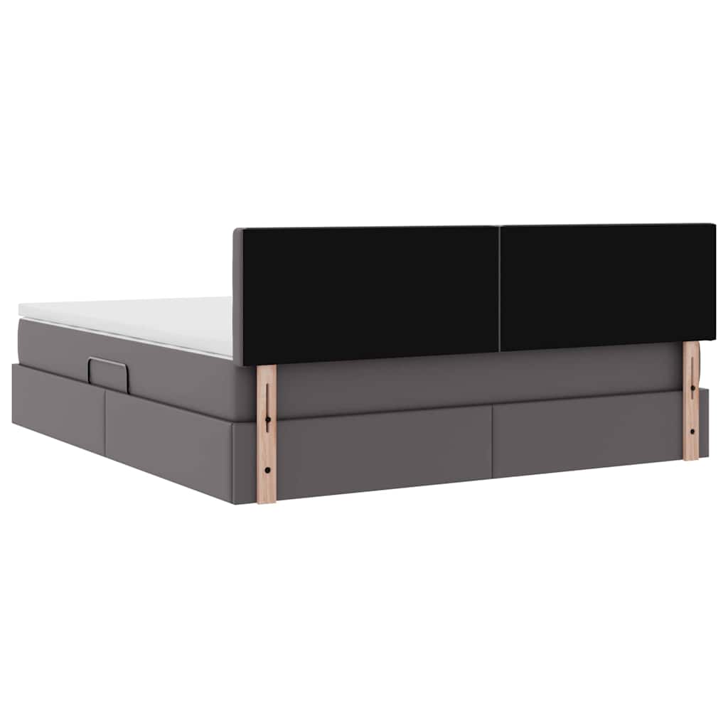 Krevet s prostorom za pohranu s LED-om Siva 180 x 200 cm