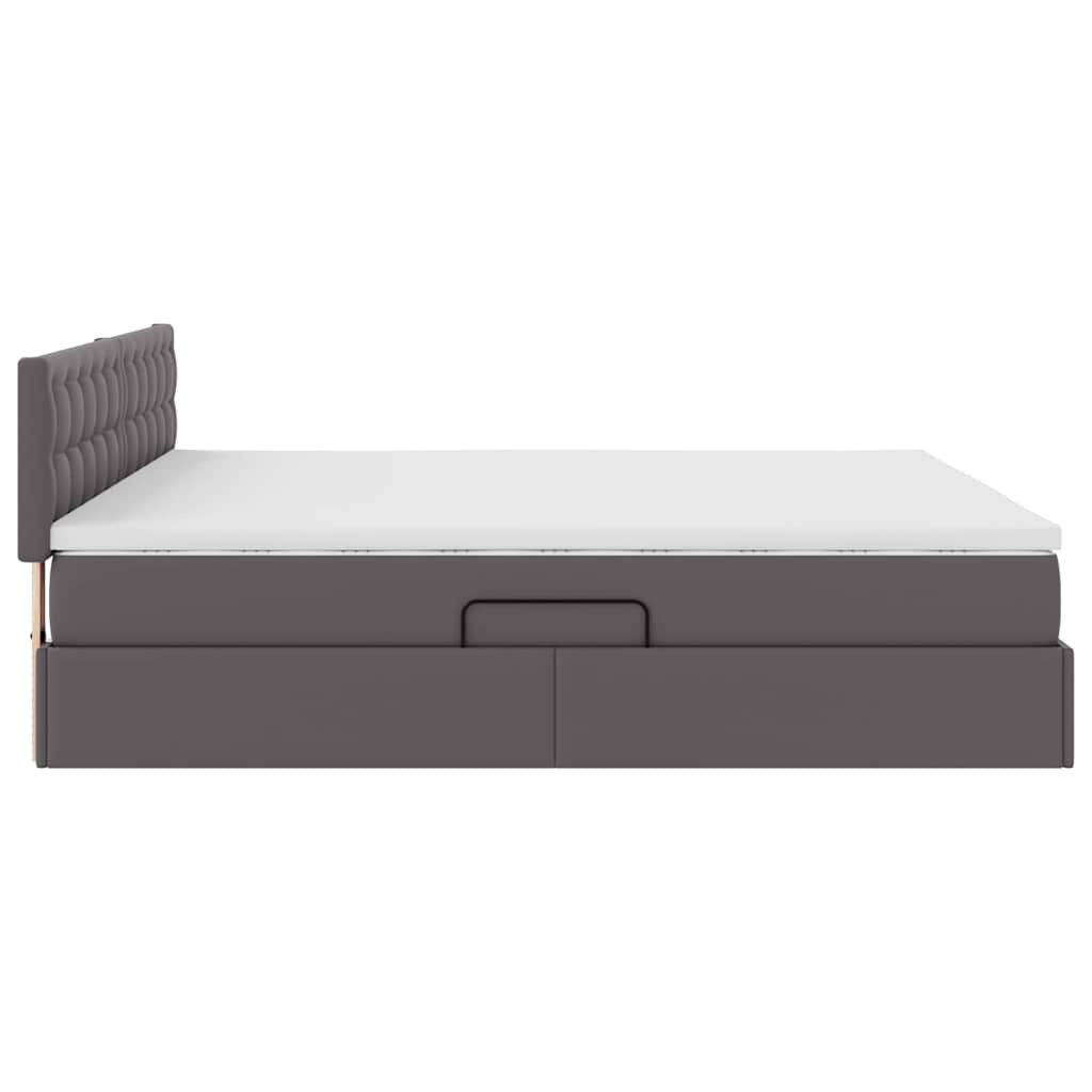 Krevet s prostorom za pohranu s LED-om Siva 180 x 200 cm
