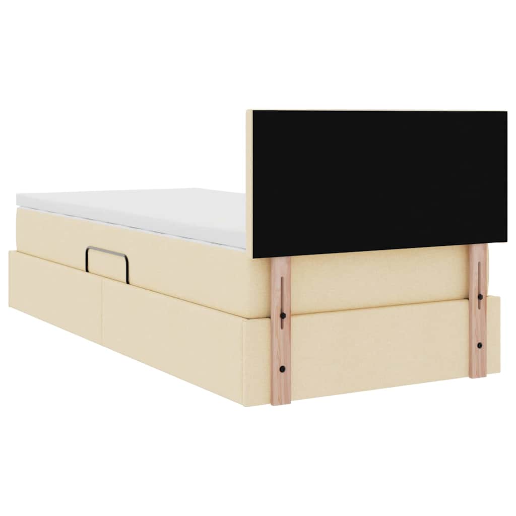 Krevet s prostorom za pohranu s LED-om Krema 90 x 190 cm