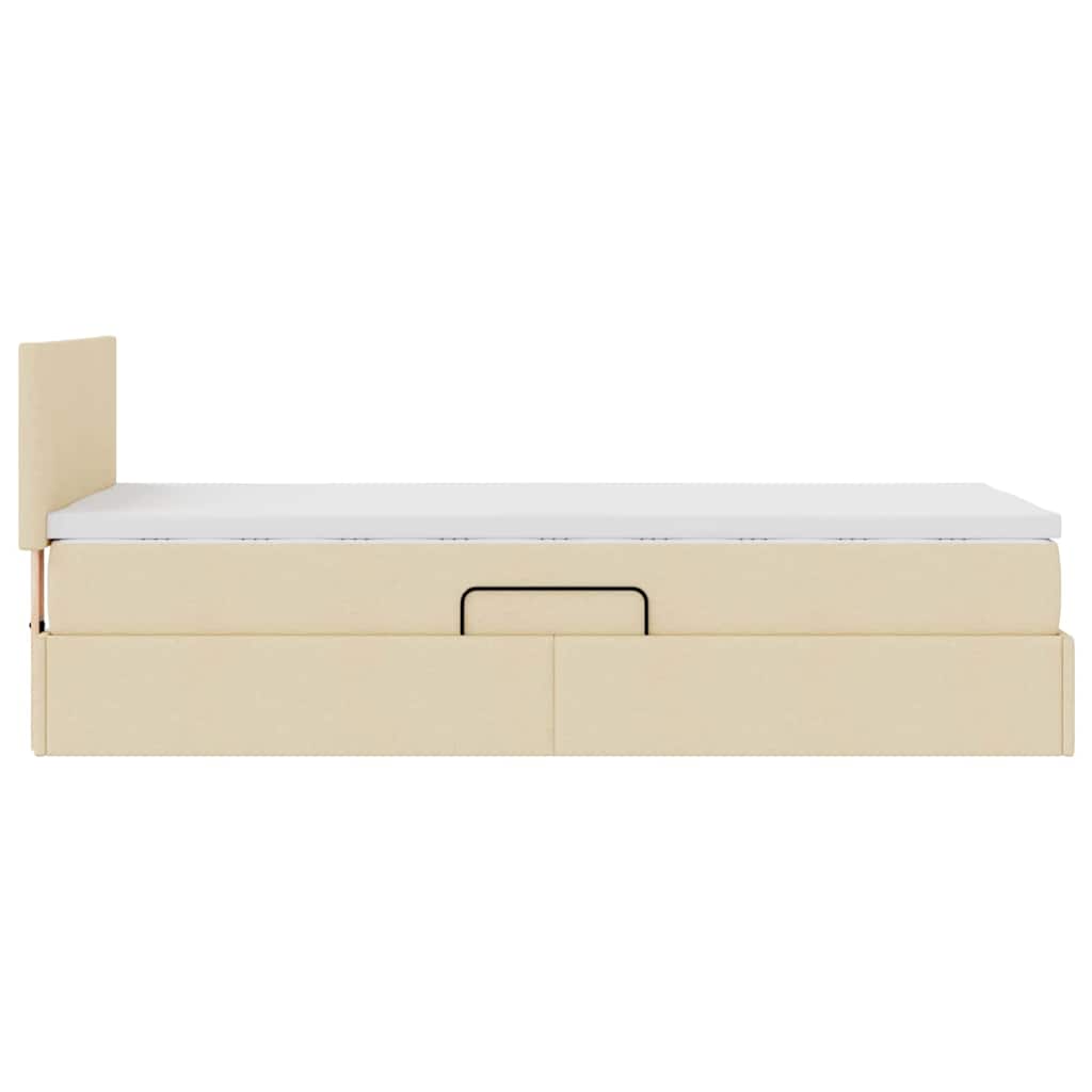 Krevet s prostorom za pohranu s LED-om Krema 90 x 200 cm