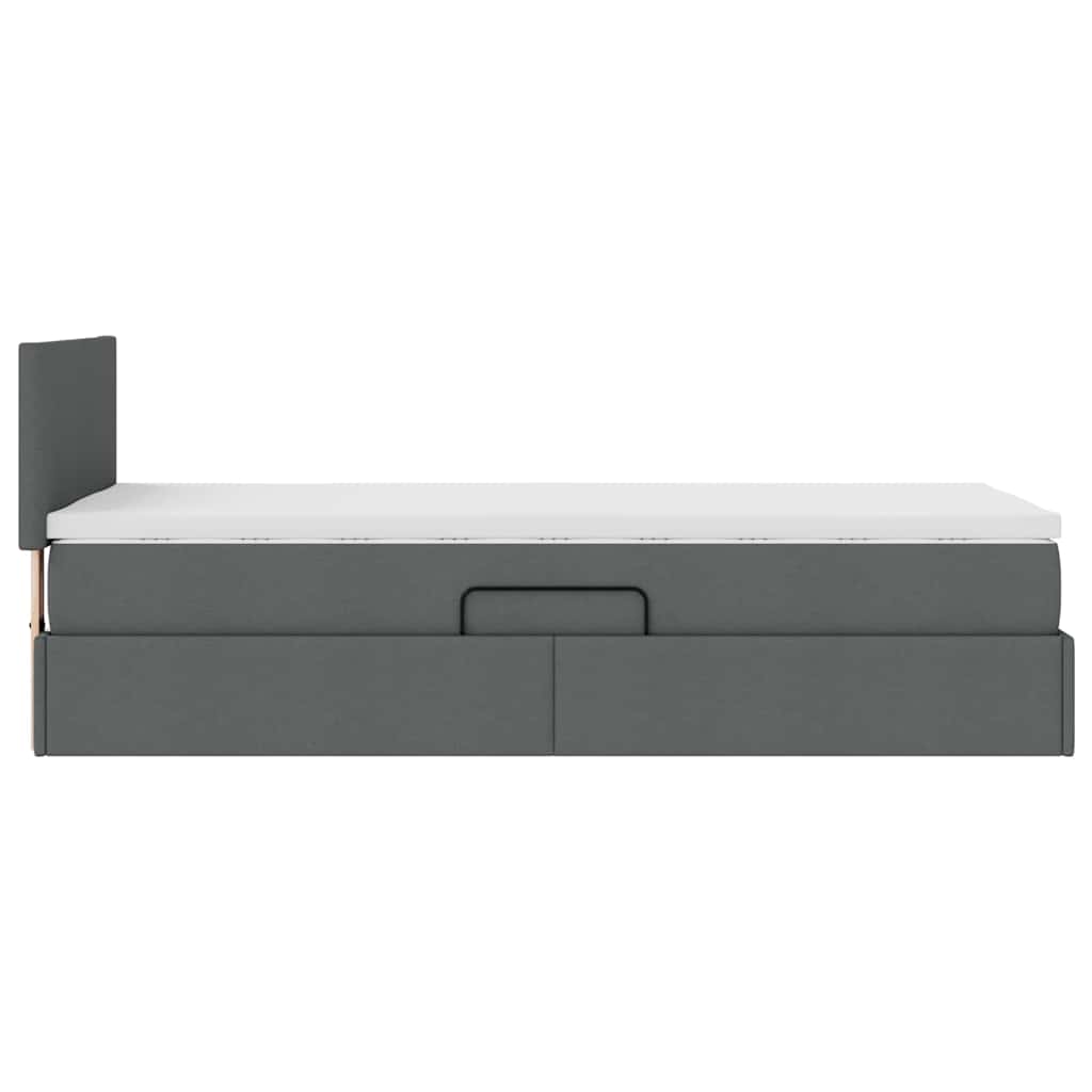 Krevet s prostorom za pohranu s LED-om Tamno siva 100 x 200 cm