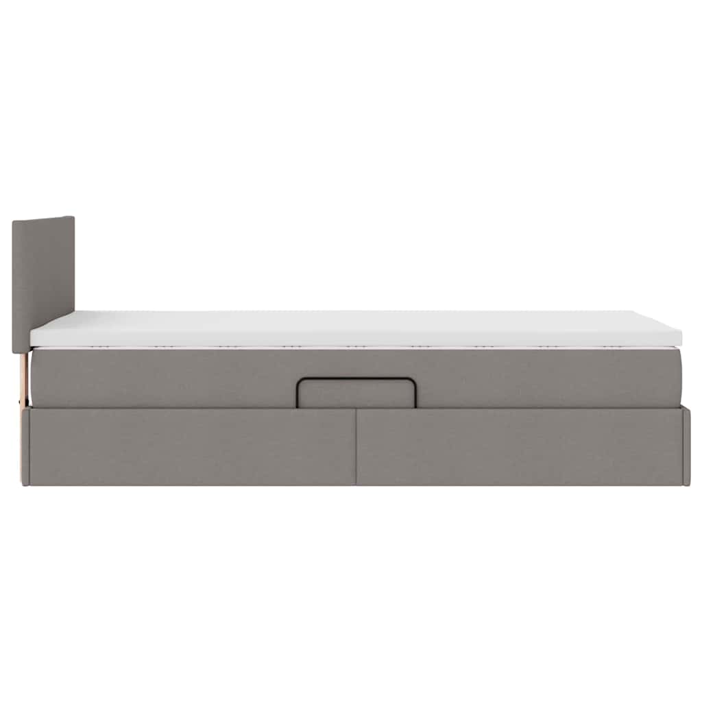 Krevet s prostorom za pohranu s LED-om Sivo-smeđa 100 x 200 cm