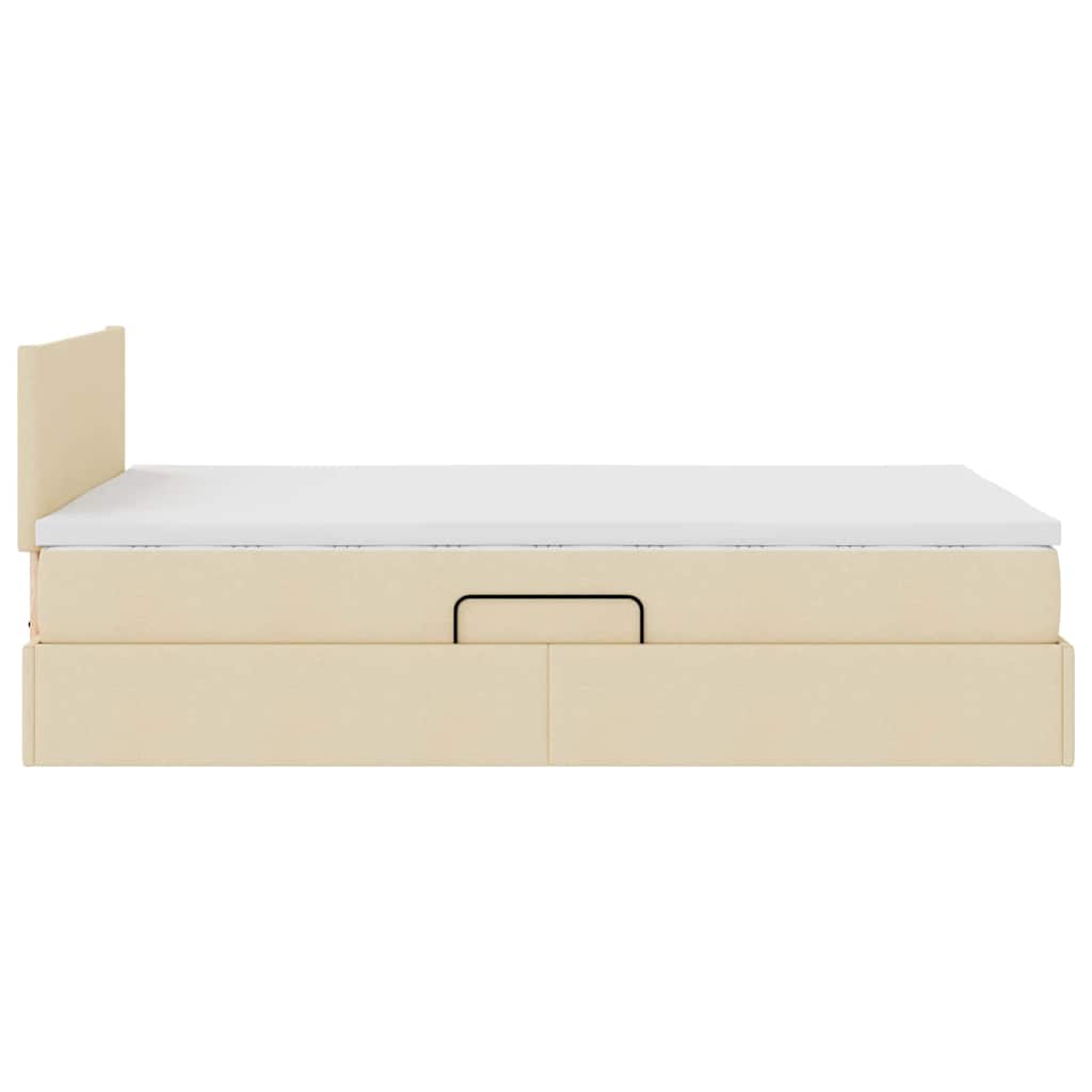 Krevet s prostorom za pohranu s LED-om Krema 120 x 190 cm