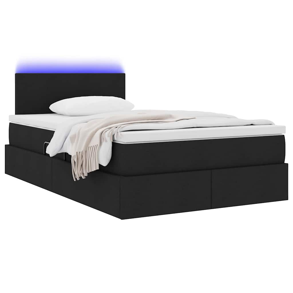 Krevet s prostorom za pohranu s LED-om Crna 120 x 200 cm