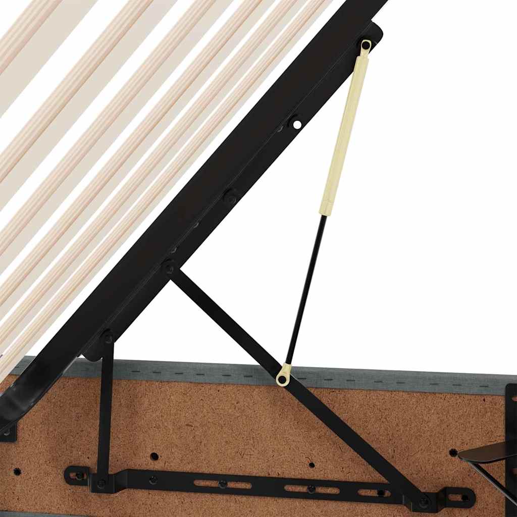 Krevet s prostorom za pohranu s LED-om Tamno siva 140 x 190 cm