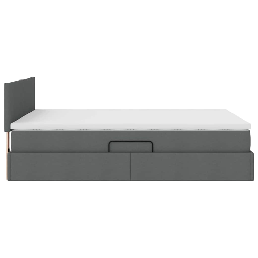 Krevet s prostorom za pohranu s LED-om Tamno siva 140 x 190 cm