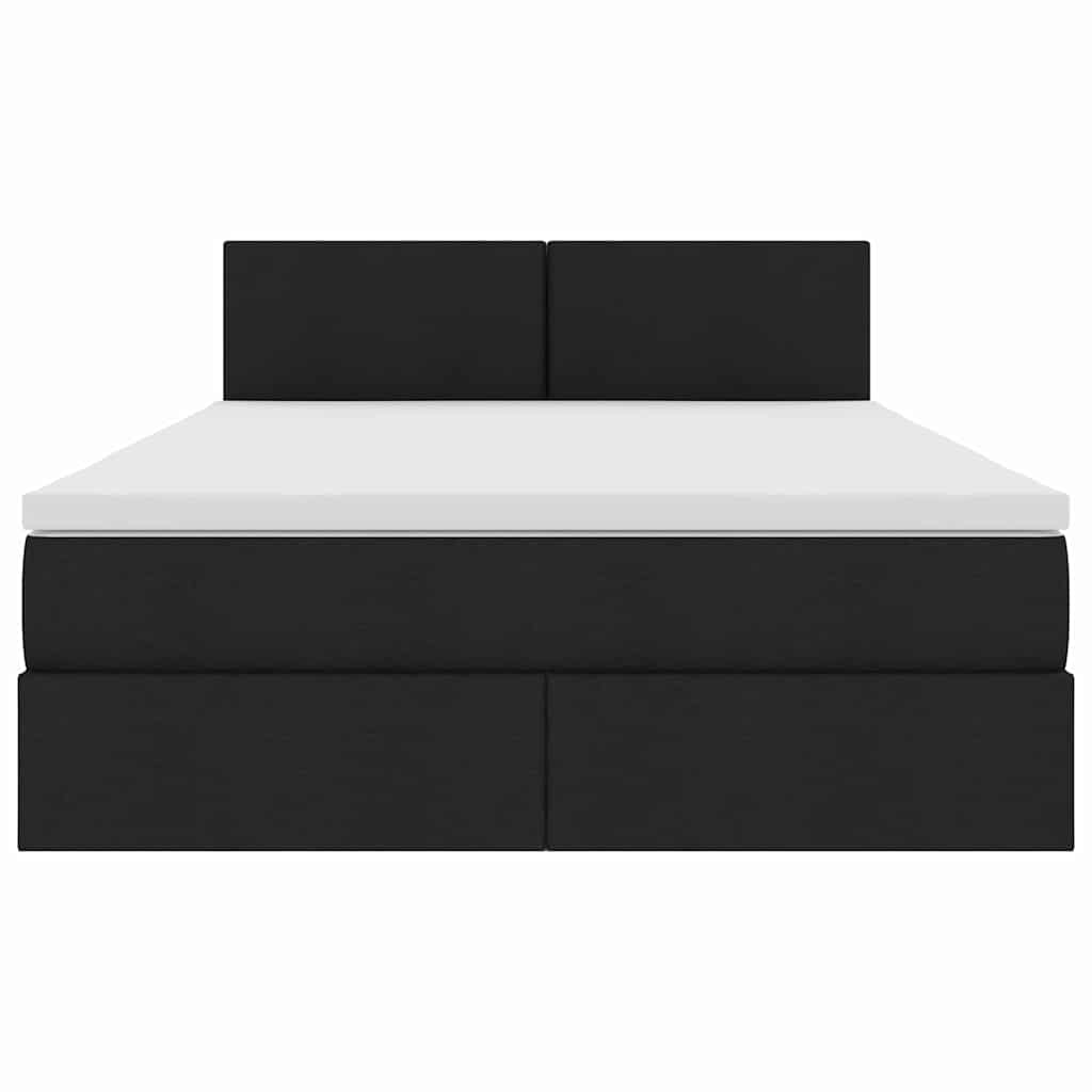 Krevet s prostorom za pohranu s LED-om Crna 140 x 190 cm