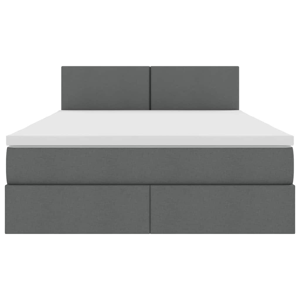 Krevet s prostorom za pohranu s LED-om Tamno siva 140 x 200 cm