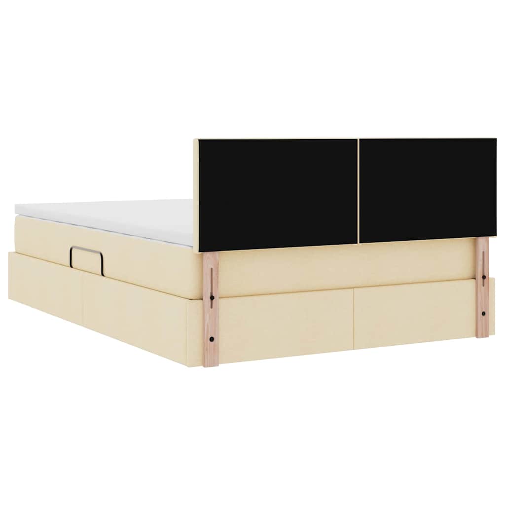Krevet s prostorom za pohranu s LED-om Krema 140 x 200 cm