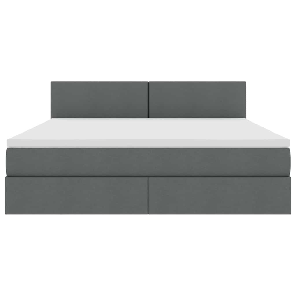Krevet s prostorom za pohranu s LED-om Tamno siva 180 x 200 cm